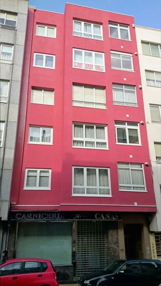 Pinturas Iglesias edificio de color rosa
